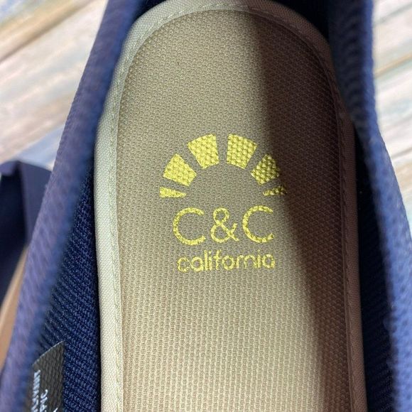 C&C California Ballet Flats Shoes Size 10M Blue Fly Knit Slip On Round Toe - Picture 9 of 10